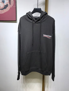 BALENCIAGA POLITICAL CAMPAIGN HOODIE FIT IN BLACK - BH047