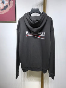 BALENCIAGA POLITICAL CAMPAIGN HOODIE FIT IN BLACK - BH047