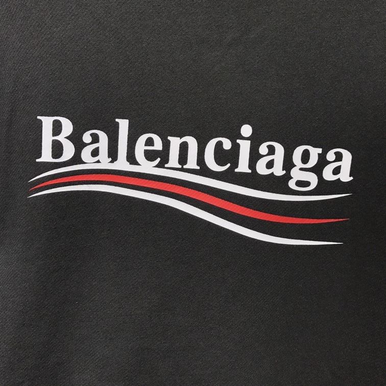 BALENCIAGA POLITICAL CAMPAIGN HOODIE FIT IN BLACK - BH047