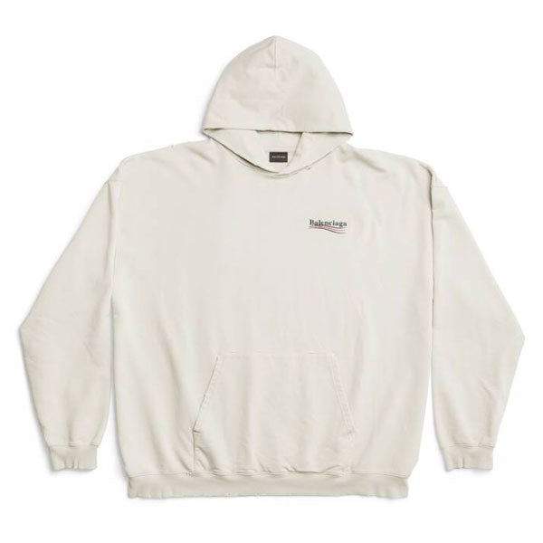 BALENCIAGA POLITICAL CAMPAIGN HOODIE FIT IN OFF WHITE - BH046