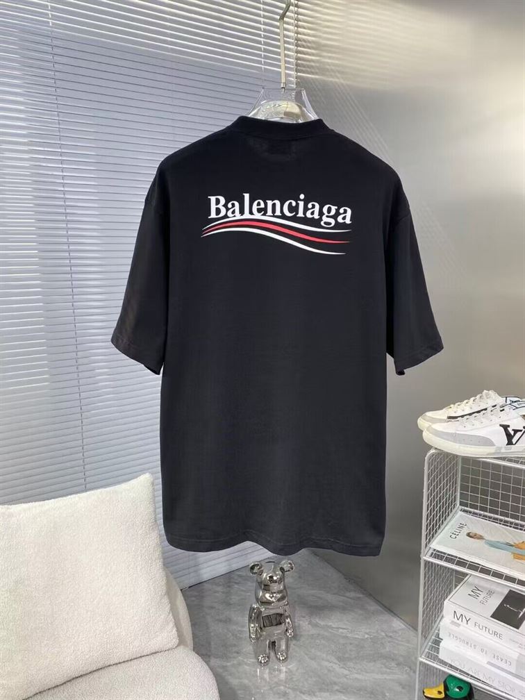 BALENCIAGA POLITICAL CAMPAIGN T-SHIRT LARGE FIT IN BLACK - Y049