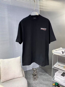 BALENCIAGA POLITICAL CAMPAIGN T-SHIRT LARGE FIT IN BLACK - Y049