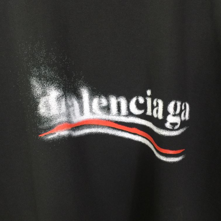 BALENCIAGA POLITICAL STENCIL T-SHIRT MEDIUM FIT IN OFF BLACK WHITE - Y019