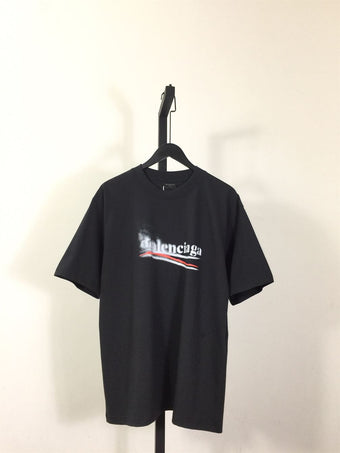 BALENCIAGA POLITICAL STENCIL T-SHIRT MEDIUM FIT IN OFF BLACK WHITE - Y019