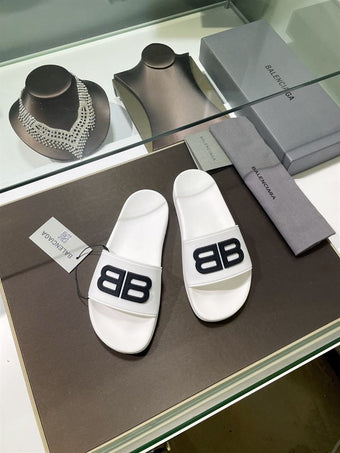 BALENCIAGA POOL SLIDES 3D BB GLOW LOGO - E038