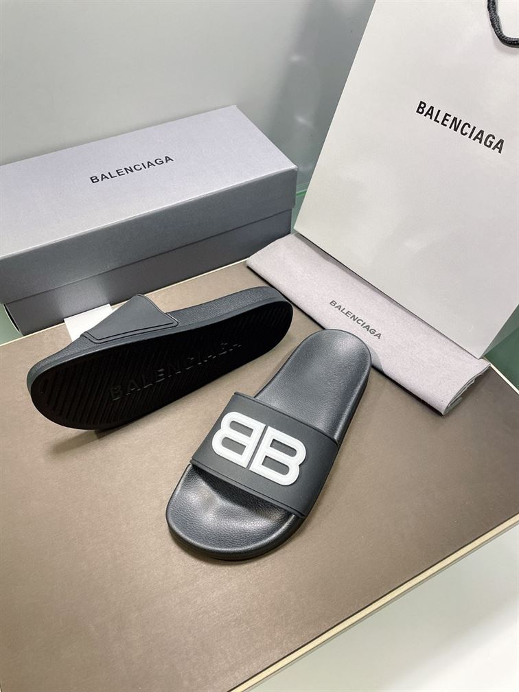 BALENCIAGA POOL SLIDES 3D BB GLOW LOGO - E039