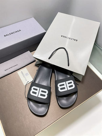 BALENCIAGA POOL SLIDES 3D BB GLOW LOGO - E039