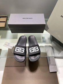 BALENCIAGA POOL SLIDES 3D BB GLOW LOGO - E039