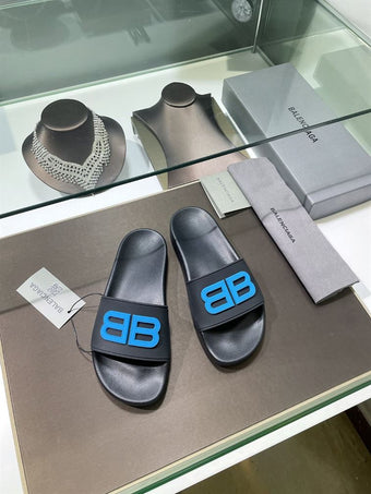 BALENCIAGA POOL SLIDES 3D BB GLOW LOGO - E041