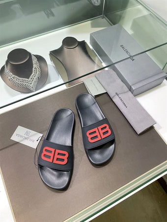 BALENCIAGA POOL SLIDES 3D BB GLOW LOGO - E042