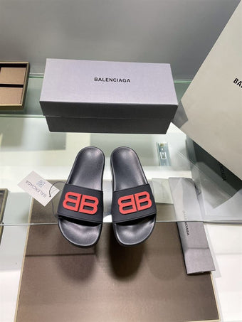 BALENCIAGA POOL SLIDES 3D BB GLOW LOGO - E042