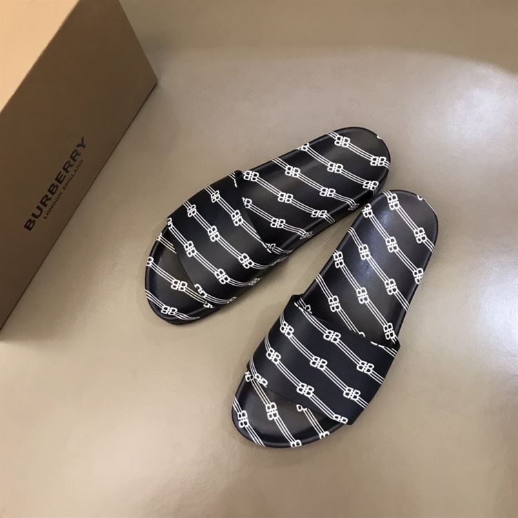 BALENCIAGA POOL SLIDES ALL OVER LOGO BLACK - E001