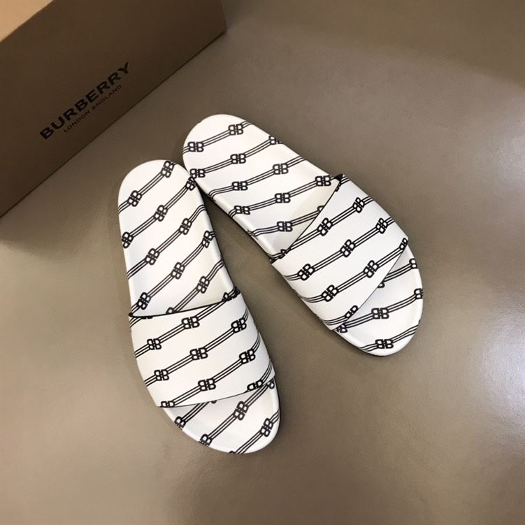 BALENCIAGA POOL SLIDES ALL OVER LOGO WHITE - E002