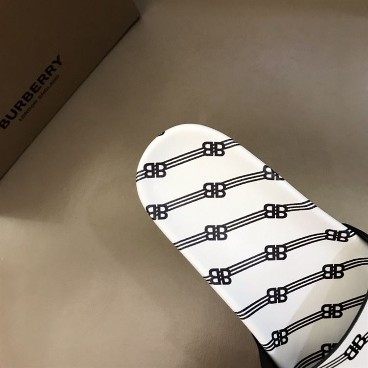 BALENCIAGA POOL SLIDES ALL OVER LOGO WHITE - E002