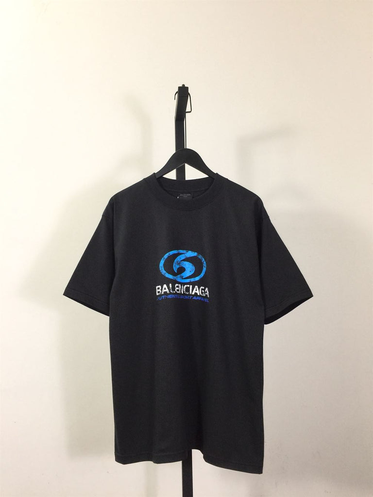 BALENCIAGA SURFER T-SHIRT MEDIUM FIT IN BLACK BLUE - Y031