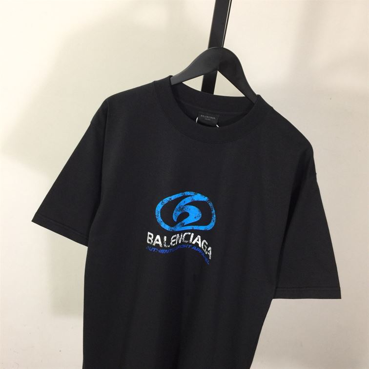 BALENCIAGA SURFER T-SHIRT MEDIUM FIT IN BLACK BLUE - Y031