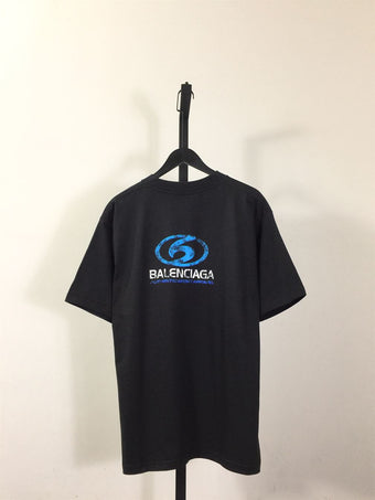 BALENCIAGA SURFER T-SHIRT MEDIUM FIT IN BLACK BLUE - Y031