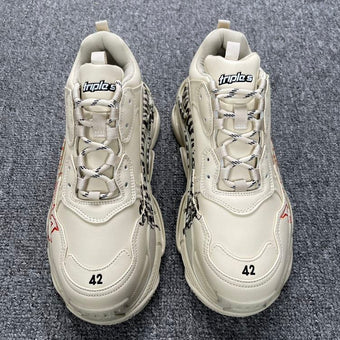 BALENCIAGA TRIPLE S SNEAKER DIY METAL IN WHITE/RED/BLACK - B026