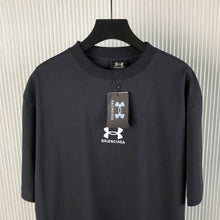 BALENCIAGA UNDER ARMOUR T-SHIRT OVERSIZED FIT IN BLACK WHITE - Y030