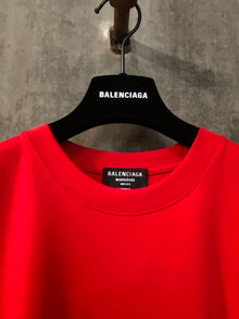 BALENCIAGA UNDER ARMOUR T-SHIRT OVERSIZED FIT IN RED WHITE - Y035