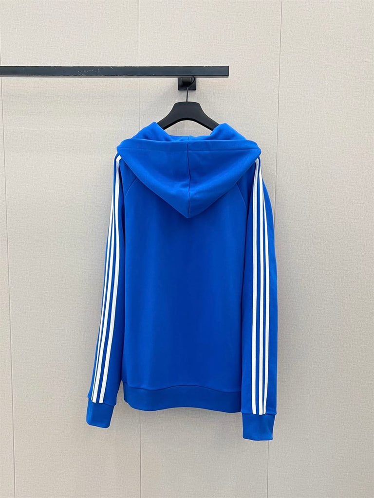 BALENCIAGA X ADIDAS LARGE FIT HOODIE BLUE - BH018