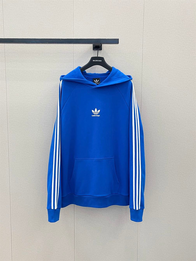 BALENCIAGA X ADIDAS LARGE FIT HOODIE BLUE - BH018