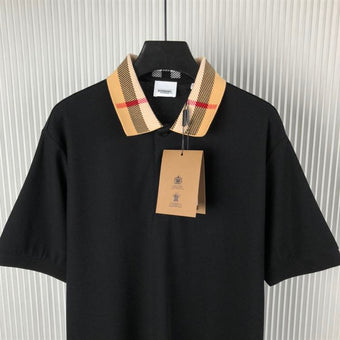 BURBERRY COTTON POLO SHIRT BLACK - W002