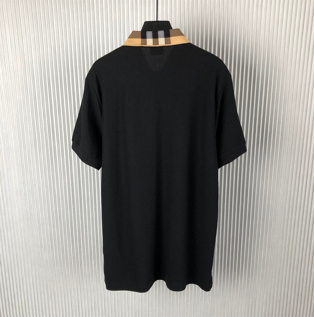 BURBERRY COTTON POLO SHIRT BLACK - W002