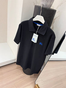 BURBERRY COTTON POLO SHIRT BLACK - W009