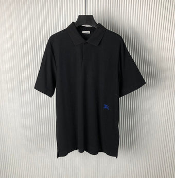 BURBERRY COTTON POLO SHIRT BLACK - W021