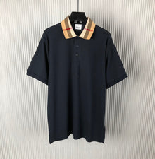 BURBERRY COTTON POLO SHIRT SMOKED NAVY - W003