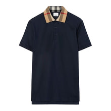 BURBERRY COTTON POLO SHIRT SMOKED NAVY - W003