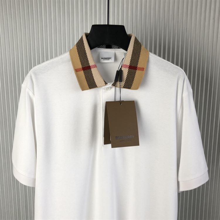 BURBERRY COTTON POLO SHIRT WHITE - W001