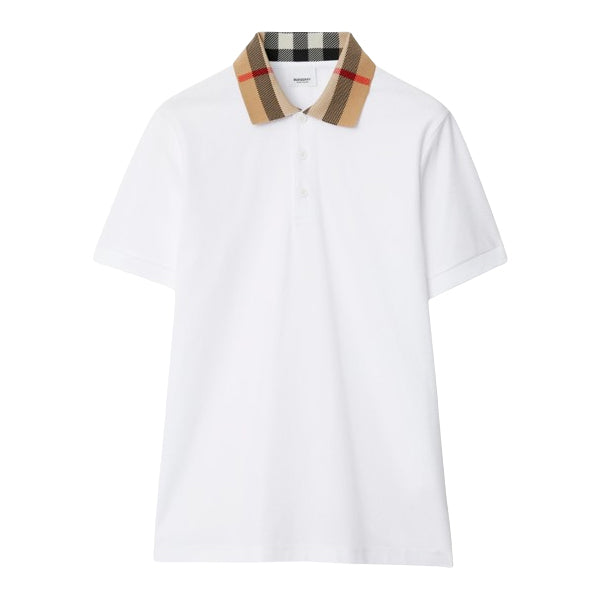 BURBERRY COTTON POLO SHIRT WHITE - W001