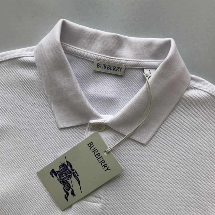 BURBERRY COTTON POLO SHIRT WHITE - W022