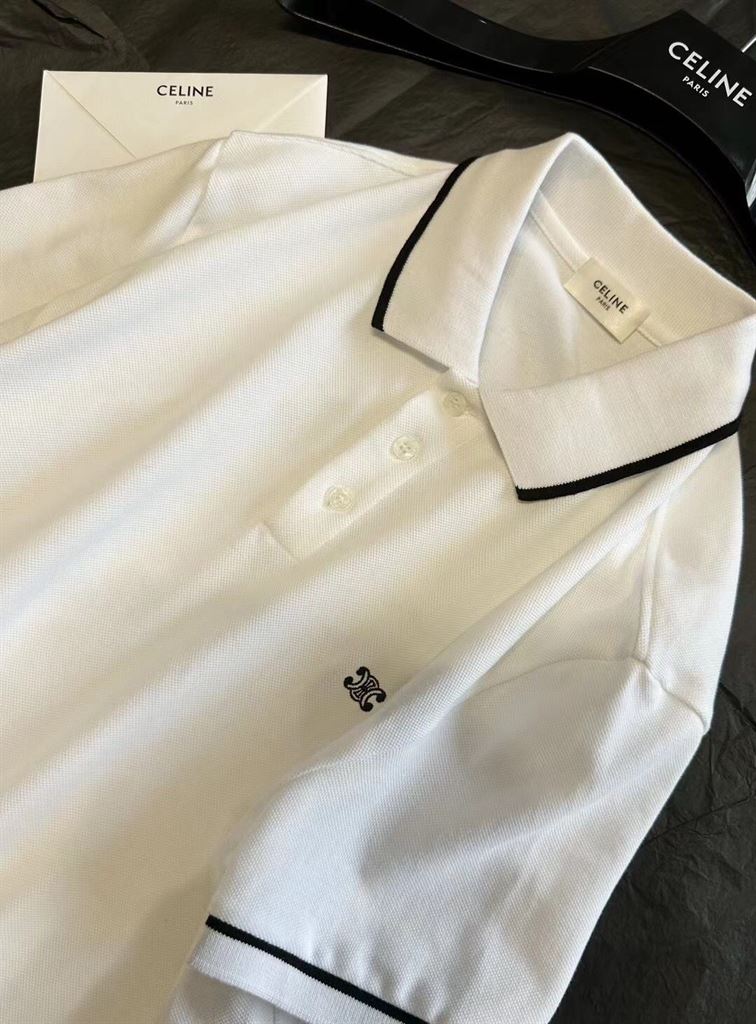 CELINE CLASSIC POLO SHIRT IN COTTON PIQUE - CE009