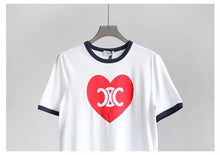 CELINE HEART TRIOMPHE T-SHIRT IN COTTON JERSEY - CE014