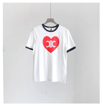 CELINE HEART TRIOMPHE T-SHIRT IN COTTON JERSEY - CE014