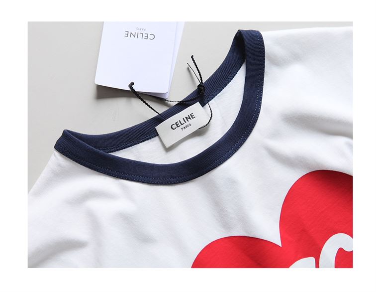 CELINE HEART TRIOMPHE T-SHIRT IN COTTON JERSEY - CE014