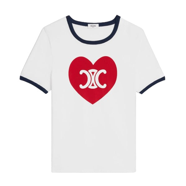 CELINE HEART TRIOMPHE T-SHIRT IN COTTON JERSEY - CE014