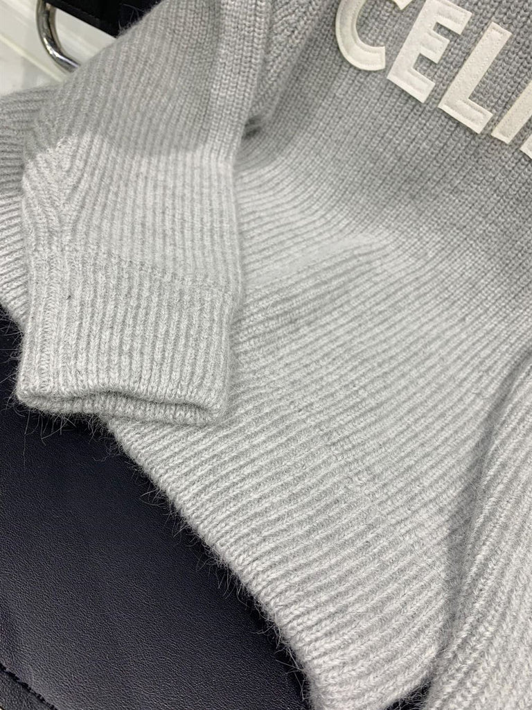 CELINE HOODED SWEATER IN RIBBED WOOL - CR012