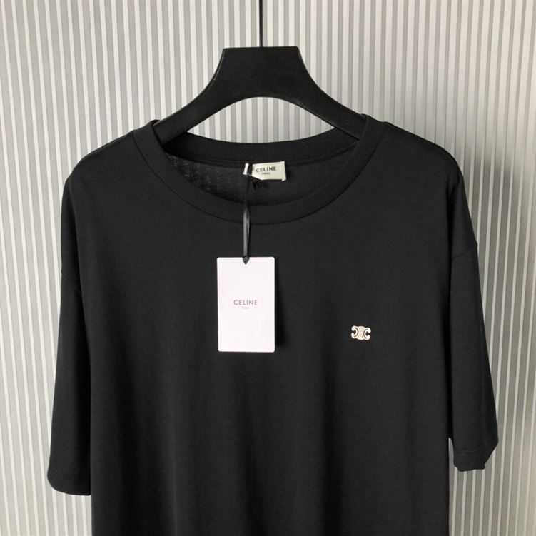 CELINE LOOSE TRIOMPHE T-SHIRT IN COTTON JERSEY - CE001