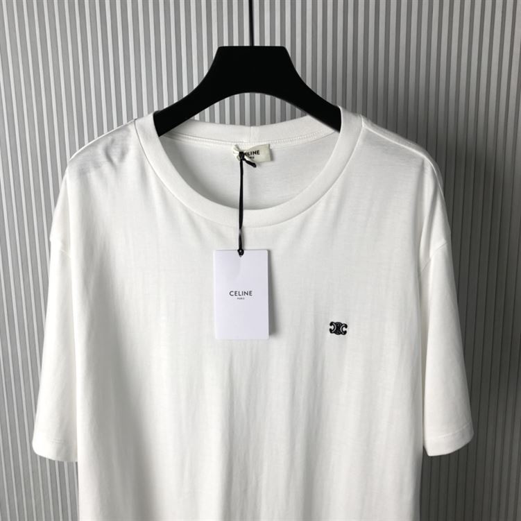 CELINE LOOSE TRIOMPHE T-SHIRT IN COTTON JERSEY - CE002