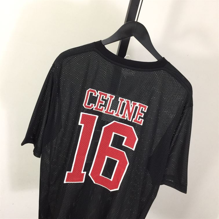 CELINE OVERSIZED CELINE 16 T-SHIRT IN JERSEY MESH - CE003