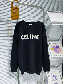 CELINE OVERSIZED SWEATER IN RIBBED WOOL - CR010