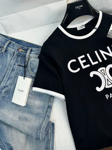 CELINE PARIS T-SHIRT IN COTTON JERSEY - CE010