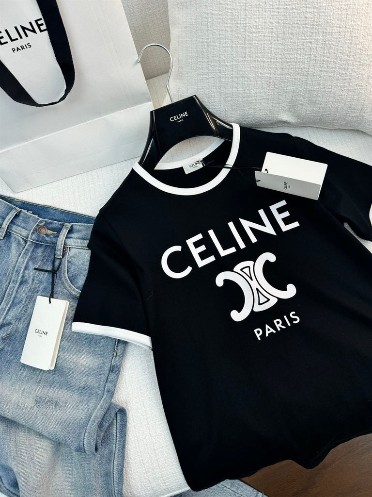 CELINE PARIS T-SHIRT IN COTTON JERSEY - CE010