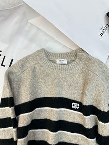 CELINE TRIOMPHE CREW NECK SWEATER IN STRIPED WOOL - CR013