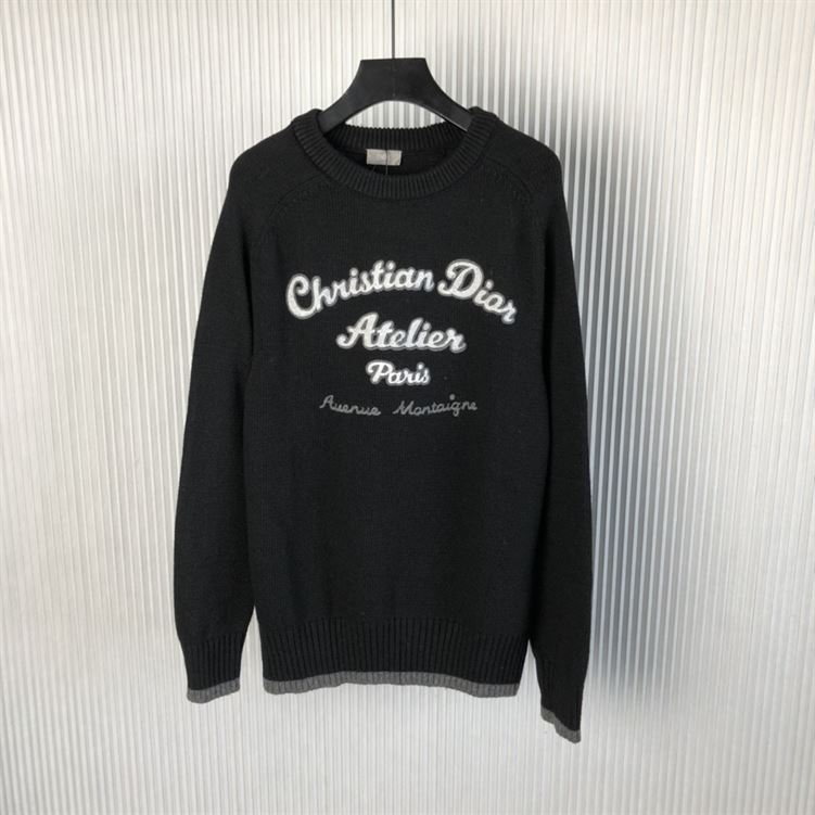 CHRISTIAN DIOR ATELIER SWEATER BLACK WOOL JERSEY - Z009