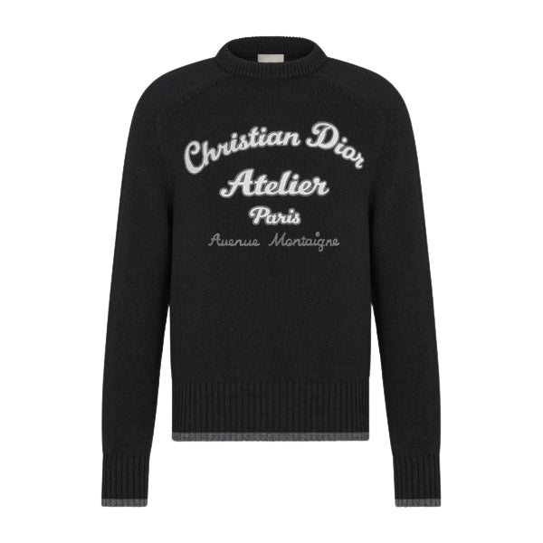 CHRISTIAN DIOR ATELIER SWEATER BLACK WOOL JERSEY - Z009